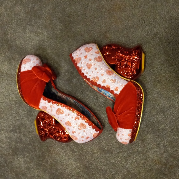 NEW Glitter & Velvet HEART SHAPED HEELS 'You Have My Heart', Size 42 US 11.5 - Picture 2 of 12